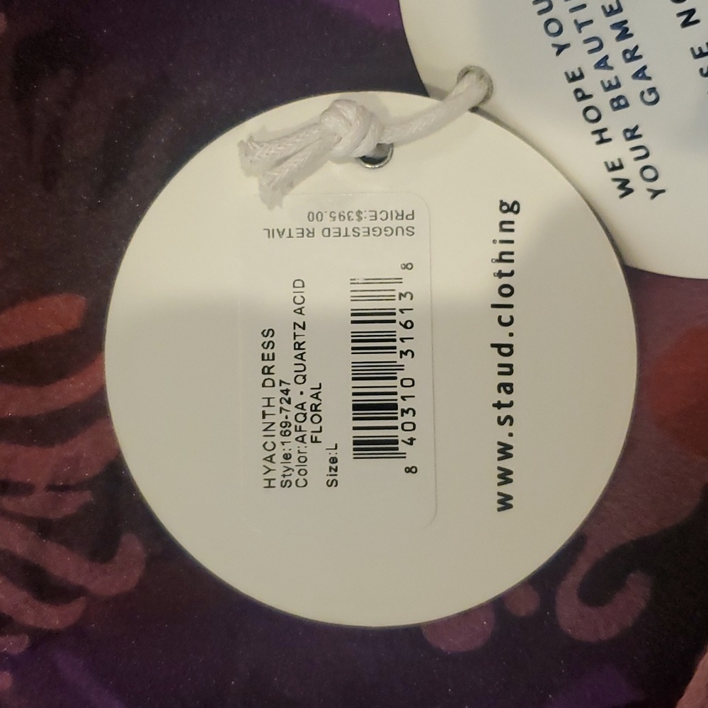 Staud Hyacinth Crepe Organza Tiered Maxi Dress in Quartz Acid Floral - Picture 11 of 12